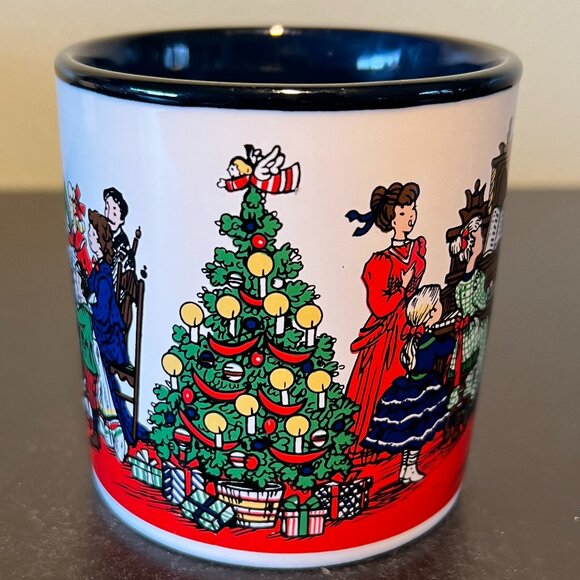 Vintage POTPOURRI PRESS Christmas Family Gathering Ceramic Mug.~ Victorian Era - Picture 4 of 8
